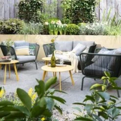 Intratuin Bijzettafel Latte Geel D 70 H 40 Cm -Tuinmeubel Serie Winkel 2011999620863 3