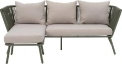 Intratuin 3-zits Loungebank Met Chaise Longue Iris Wicker Groen -Tuinmeubel Serie Winkel 2011999621020 3