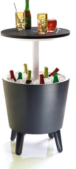 Keter CoolBar Bijzettafel Antraciet D 50 H 87 Cm