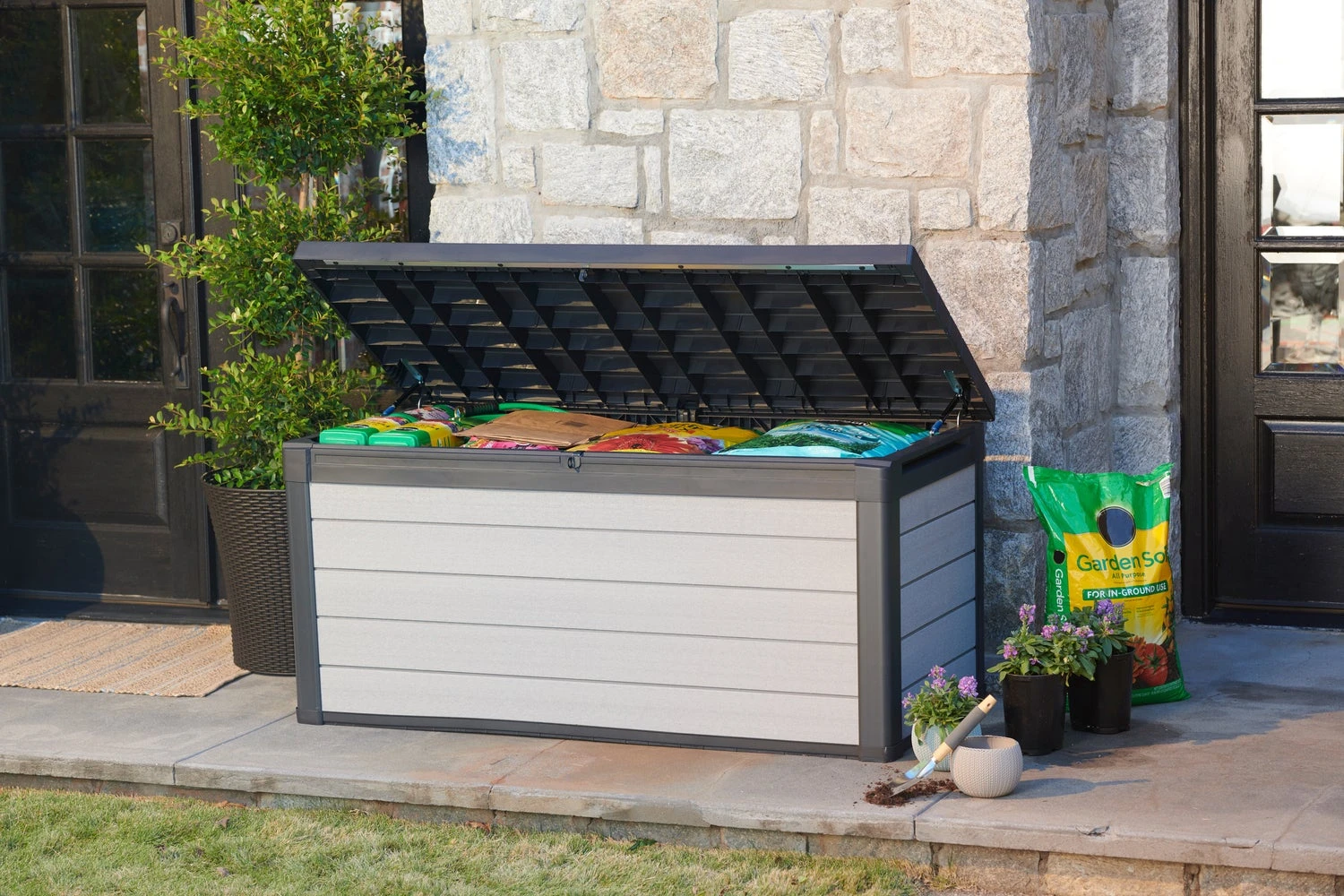 Keter Opbergbox Denali Grijs 152 X 73 X 70 Cm 4 Keter Opbergbox Denali Grijs 152 X 73 X 70 Cm - Afbeelding 4