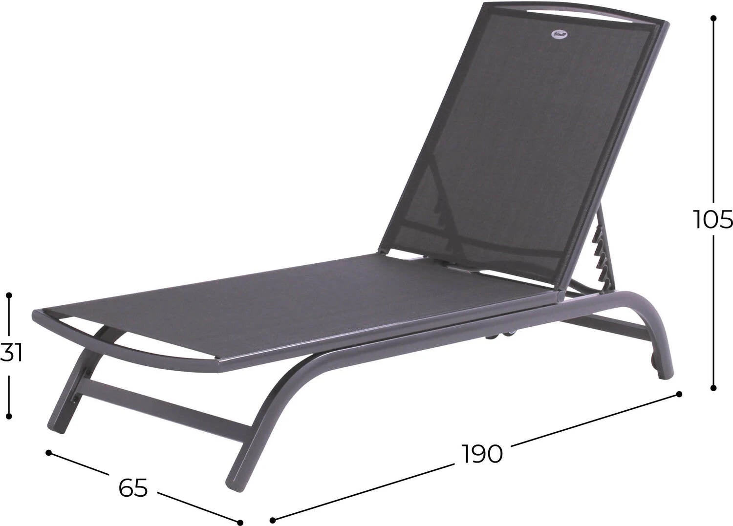 Hartman Ligbed San Domingo Antraciet 190 X 65 X 31 Cm 2 Hartman Ligbed San Domingo Antraciet 190 X 65 X 31 Cm - Afbeelding 2