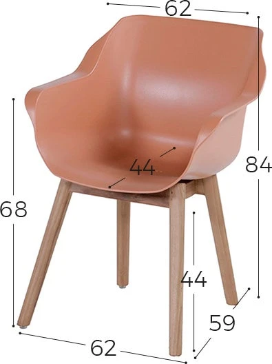 Hartman Tuinstoel Sophie Studio Roze / Teak 2 Hartman Tuinstoel Sophie Studio Roze / Teak - Afbeelding 2