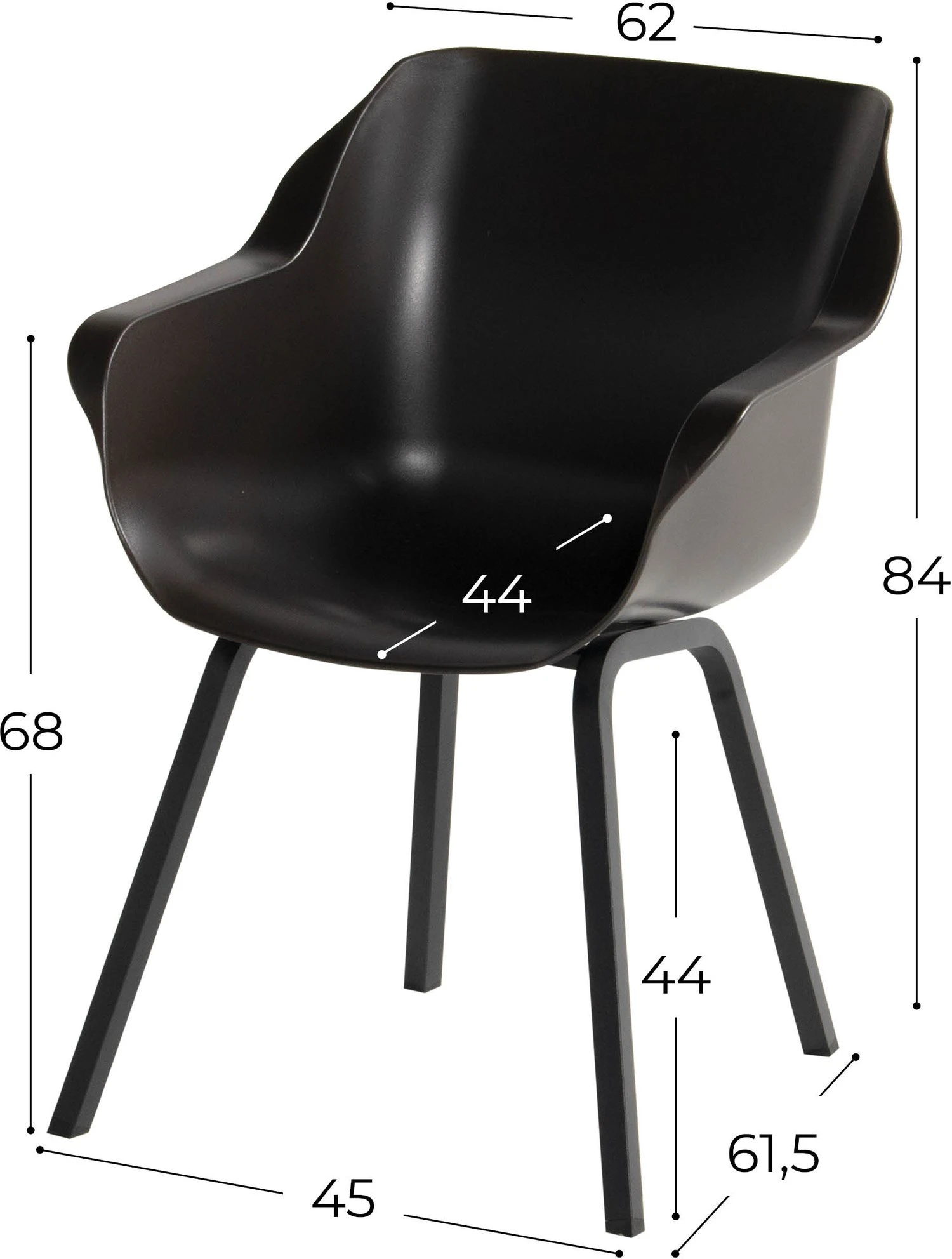 Hartman Kuipstoel Sophie Element Bruin / Zwart 2 Hartman Kuipstoel Sophie Element Bruin / Zwart - Afbeelding 2