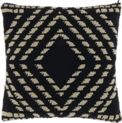 Unique Living sierkussen Nisse Zwart 45 x 45 x 7 cm