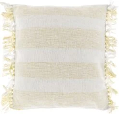 Unique Living sierkussen bossy geel / Wit 45 x 45 x 7 cm