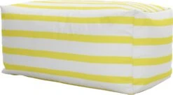 Overseas Poef Geel / Wit 70 X 45 X 35 Cm