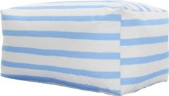 Overseas Poef Blauw / Wit 70 X 45 X 35 Cm