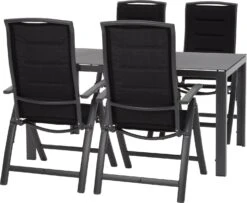 Intratuin 4-zits Diningset Bea Met Haikou 3D Grijs / Zwart