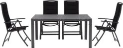 Intratuin 4-zits Diningset Bea Met Haikou 3D Grijs / Zwart -Tuinmeubel Serie Winkel 8717263399742 3
