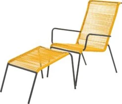 Intratuin Relaxstoel Met Voetenbank Steef Wicker Geel