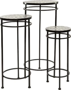 Intratuin Bijzettafel Mozaïek Zwart D 30 H 66 Cm -Tuinmeubel Serie Winkel 8717263817390 3