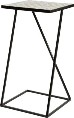 Intratuin Bijzettafel Mozaïek Zwart 25 X 25 X 47 Cm