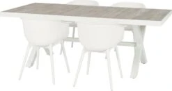 Intratuin 4-zits Diningset Thor Wit Met Bo Wit