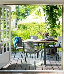 Intratuin 4-zits Diningset Flore Antraciet Met Xavi Zwart -Tuinmeubel Serie Winkel 8717263896746 5