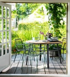 Intratuin 4-zits Diningset Flore Antraciet Met Xavi Zwart / Groen -Tuinmeubel Serie Winkel 8717263896753 6