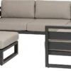 Intratuin 4-zits Loungeset Norma Met Hocker Aluminium Antraciet