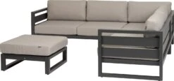 Intratuin 4-zits Loungeset Norma Met Hocker Aluminium Antraciet