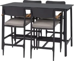 Intratuin 4-zits Barset Suze Aluminium Antraciet