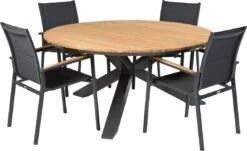 Tierra Outdoor 4-zits Diningset Orbital Met Foxx Antraciet