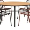 Intratuin 4-zits Diningset Flore Antraciet Met Xavi Zwart / Rood