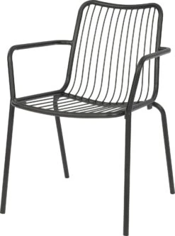 Intratuin 4-zits Diningset Flore Antraciet Met Xavi Zwart / Rood -Tuinmeubel Serie Winkel 8717263899846 4