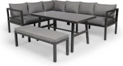 Tierra Outdoor 6-zits Loungeset Brooklyn Links Aluminium Antraciet