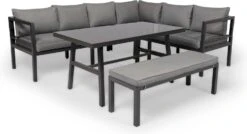 Tierra Outdoor 6-zits Loungeset Brooklyn Rechts Aluminium Antraciet