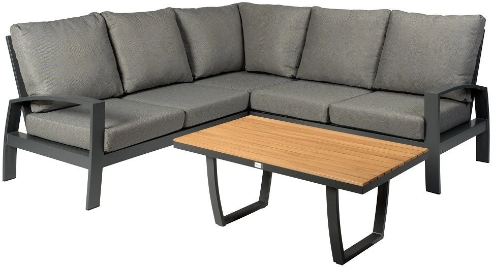 Tierra Outdoor 2-zits Loungebank Valencia Aluminium Antraciet Links 2 Tierra Outdoor 2-zits Loungebank Valencia Aluminium Antraciet Links - Afbeelding 2