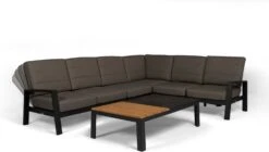 Tierra Outdoor Loungetafel Queens Aluminium Antraciet 140 X 85 X 40 Cm -Tuinmeubel Serie Winkel 8719638367141 2 4