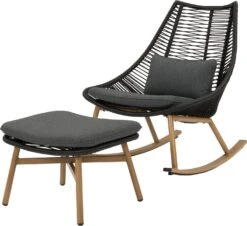 Intratuin Schommelstoel Met Voetenbank Helsinki Zwart