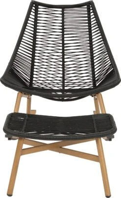 Intratuin Schommelstoel Met Voetenbank Helsinki Zwart -Tuinmeubel Serie Winkel 8720196018321 3