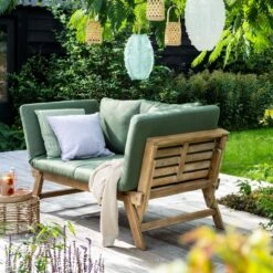 Intratuin Tuinbank Lorient Acacia Groen 175/220 X 90 X 75 Cm -Tuinmeubel Serie Winkel 8720196020614 8