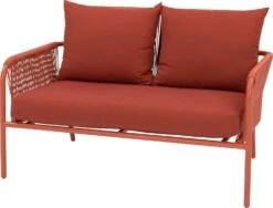 Intratuin 2-zits Loungebank Siri Wicker Terracotta