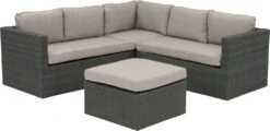 Intratuin 4-zits Loungeset Donau Wicker Grijs