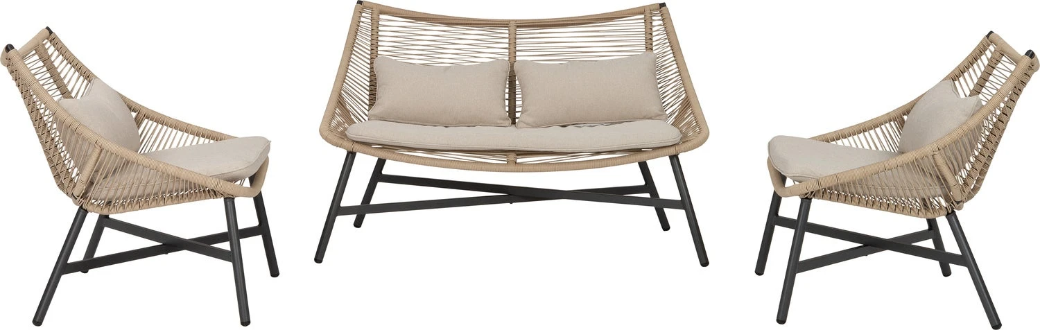 Intratuin 4-zits Loungeset Saar Wicker Naturel 2 Intratuin 4-zits Loungeset Saar Wicker Naturel - Afbeelding 2