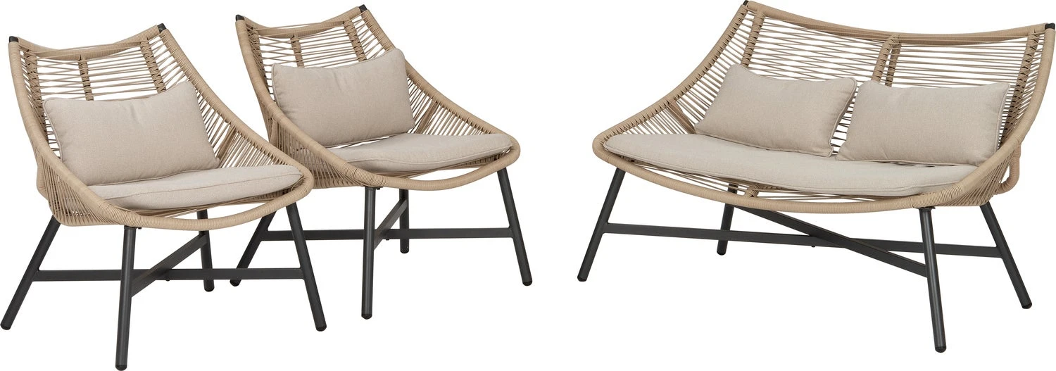 Intratuin 4-zits Loungeset Saar Wicker Naturel 3 Intratuin 4-zits Loungeset Saar Wicker Naturel - Afbeelding 3