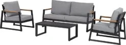 Intratuin 4-zits Loungeset Amber Aluminium Zwart