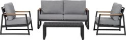 Intratuin 4-zits Loungeset Amber Aluminium Zwart -Tuinmeubel Serie Winkel 8720196117147 3