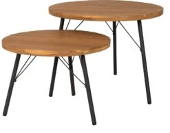 Intratuin Bijzettafel Diane D 50 H 45 Cm / D 60 H 35 Cm 2-delig