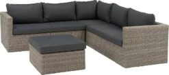 Intratuin 4-zits Loungeset Roma Wicker Bruin