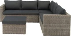 Intratuin 4-zits Loungeset Roma Wicker Bruin -Tuinmeubel Serie Winkel 8720196182909 4
