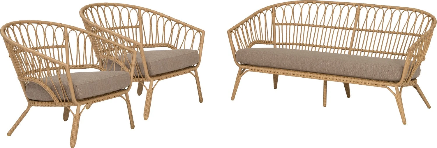 Intratuin 4-zits Loungeset Didi Wicker Naturel 2 Intratuin 4-zits Loungeset Didi Wicker Naturel - Afbeelding 2