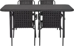 Intratuin Eettafel Emma Zwart 184 X 94 X 74 Cm -Tuinmeubel Serie Winkel 8720196356409 125