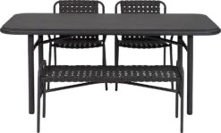 Intratuin Eettafel Emma Zwart 184 X 94 X 74 Cm -Tuinmeubel Serie Winkel 8720196356409 131