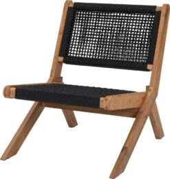 Intratuin Loungestoel Coco Zwart Acaciahout