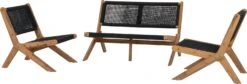 Intratuin Loungestoel Coco Zwart Acaciahout -Tuinmeubel Serie Winkel 8720196356515 6