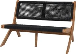 Intratuin 2-zits Loungebank Coco Zwart Acaciahout