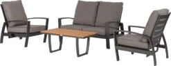 Tierra Outdoor Verstelbare 4-zits Loungeset Valencia Aluminium Antraciet