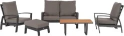 Tierra Outdoor Verstelbare 4-zits Loungeset Valencia Aluminium Antraciet -Tuinmeubel Serie Winkel 8720196361229 8