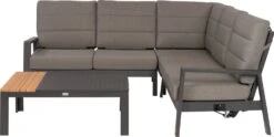 Tierra Outdoor Verstelbare 4-zits Loungeset Queens Aluminium Antraciet